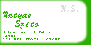 matyas szito business card